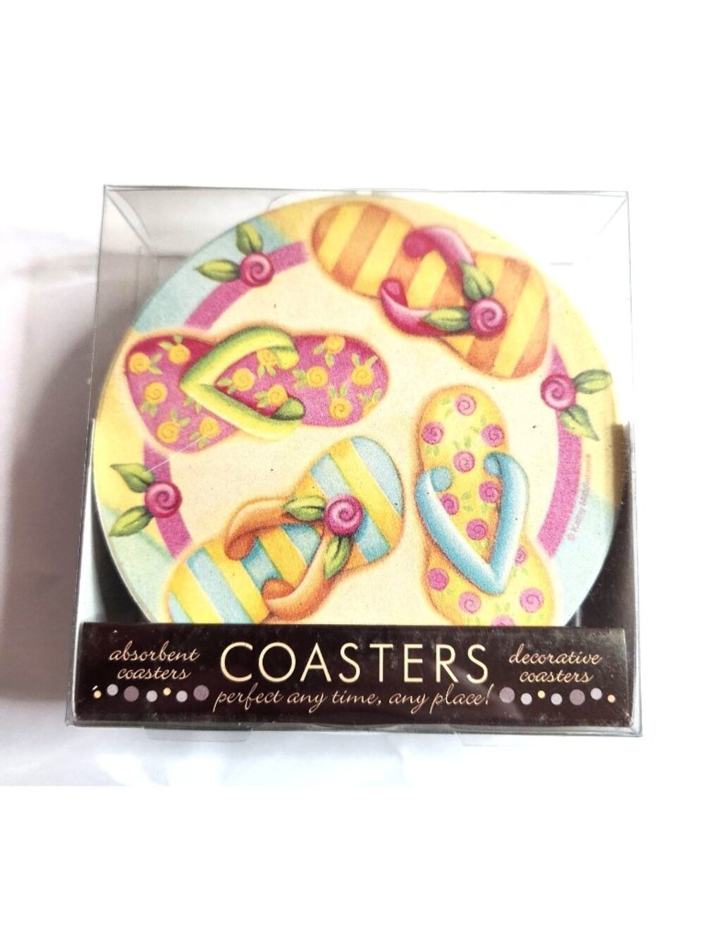 Coasters Thirstystone Flip Flop Set of four Beach house summer whimsical